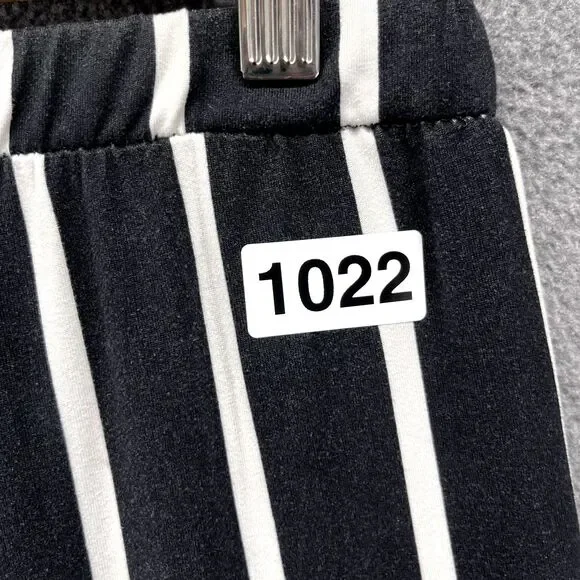 Eye Candy‎ pants Womens Blue white Stripe elastic waist Wide leg disco 80' retro - Picture 12 of 12